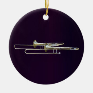 Twee trombones keramisch ornament