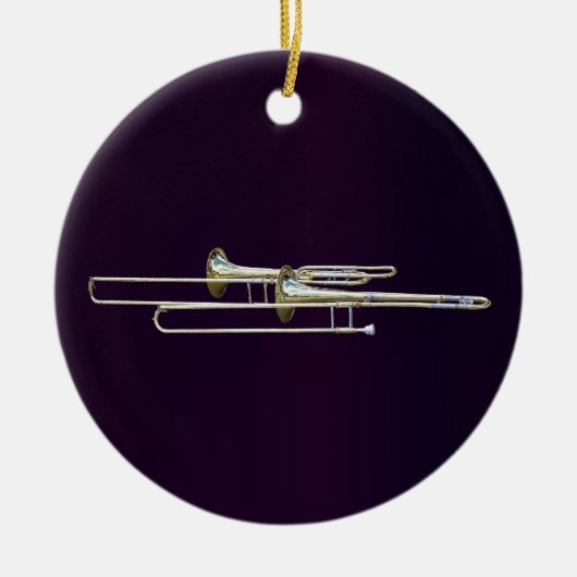 Twee trombones keramisch ornament (Voorkant)