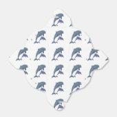 Twee tropische dolfijnen die naast elkaar springen bedankdoosjes (Uitgevouwen)