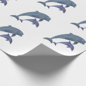 Twee tropische dolfijnen die naast elkaar springen cadeaupapier (Hoek)