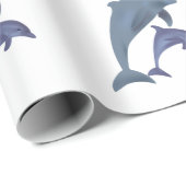 Twee tropische dolfijnen die naast elkaar springen cadeaupapier (Rol Hoek)