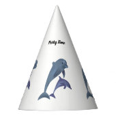 Twee tropische dolfijnen die naast elkaar springen feesthoedjes (Voorkant)