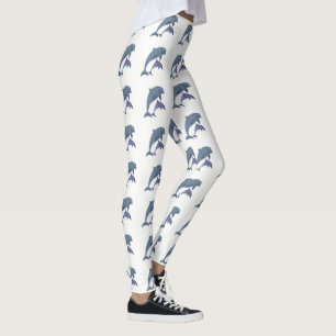 Twee tropische dolfijnen die naast elkaar springen leggings