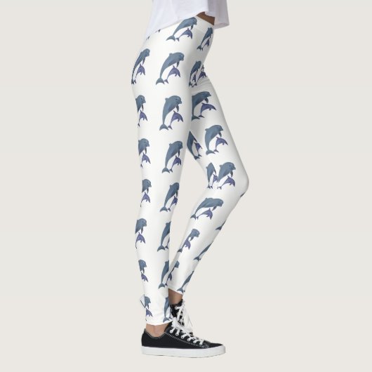 Twee tropische dolfijnen die naast elkaar springen leggings (Rechts)