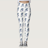 Twee tropische dolfijnen die naast elkaar springen leggings (Voorkant)