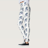 Twee tropische dolfijnen die naast elkaar springen leggings (Links)