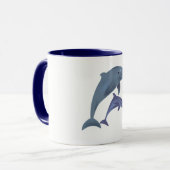 Twee tropische dolfijnen die naast elkaar springen mok (Voorkant links)