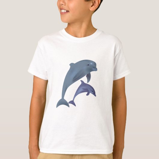Twee tropische dolfijnen die naast elkaar springen t-shirt (Voorkant)