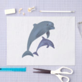Twee tropische dolfijnen die naast elkaar springen tissuepapier (Craft)