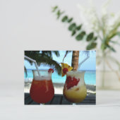 Twee tropische Drinken, strand, resort Briefkaart (Staand voorkant)