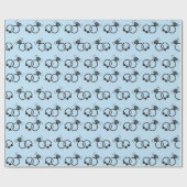 Twee Trouwringen Ontwerp Lichtblauw Naadloos Cadeaupapier (Vlak)