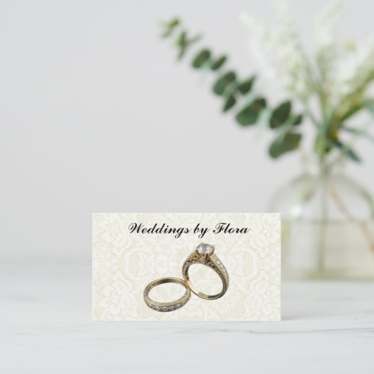 Twee Trouwringen Wedding Planner Visitekaartje (Staand voorkant)