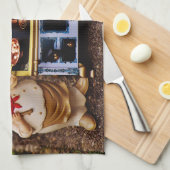 Twee Tsjetsjenen en decoratieve Stove Kitchen Towe Theedoek (Quarter Fold)