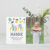 Twee-tti Fruiti Tweede Verjaardag Fotouitnodiging Kaart (Staand voorkant)