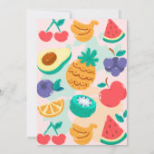 Twee-tti fruitig fruit tweede verjaardagsfeest kaart (Achterkant)