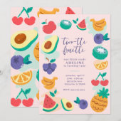 Twee-tti fruitig fruit tweede verjaardagsfeest kaart (Voorkant / Achterkant)