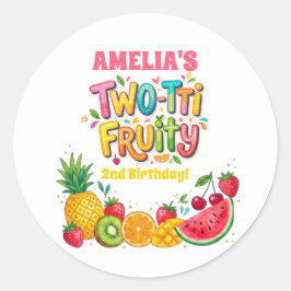 Twee-tti Fruitige 2de Verjaardagsfeestje Ronde Sticker
