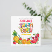 Twee-tti Fruitige 2e Verjaardagsfeestje Kaart (Staand voorkant)