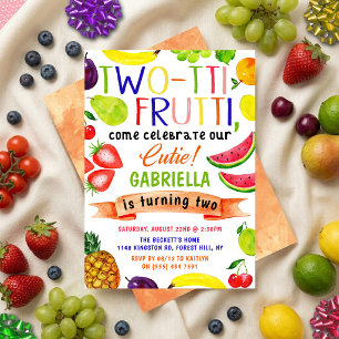 Twee-tti Frutti 2de verjaardagsuitnodigingen Kaart