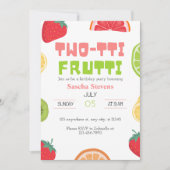 Twee-tti Frutti 2e verjaardag feestuitnodiging Kaart (Voorkant)