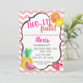 Twee-tti Frutti 2e verjaardag feestuitnodiging Kaart (Staand voorkant)