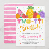 Twee-tti Frutti 2e verjaardag uitnodiging Tutti Pa (Voorkant / Achterkant)