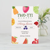 TWEE-TTI Frutti Birthday Invitation Kaart (Staand voorkant)