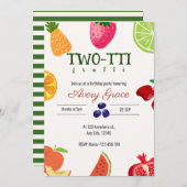 TWEE-TTI Frutti Birthday Invitation Kaart (Voorkant / Achterkant)