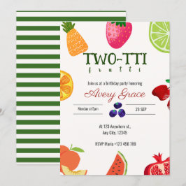 TWEE-TTI Frutti Birthday Invitation Kaart