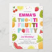 Twee-tti frutti feest uitnodiging Tutti fruity ver (Voorkant / Achterkant)