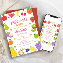 Twee-tti Frutti Fruit Kinderen 2de Verjaardagsuitn