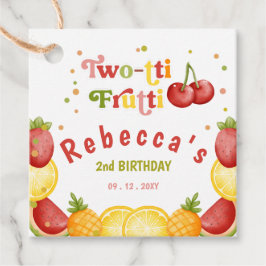 Twee-tti Frutti Fruity Fun Tweede Verjaardagsfeest Bedankjes Labels