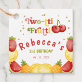 Twee-tti Frutti Fruity Fun Tweede Verjaardagsfeest Bedankjes Labels (Voorkant)