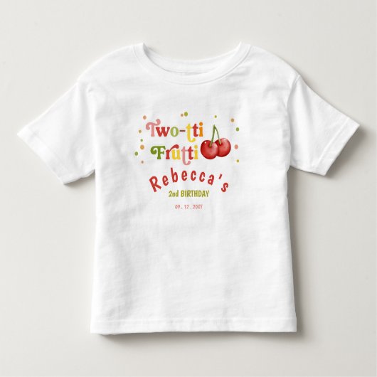 Twee-tti Frutti Fruity Fun Tweede Verjaardagsfeest Kinder Shirts (Voorkant)