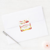 Twee-tti Frutti Fruity Fun Tweede Verjaardagsfeest Vierkante Sticker (Envelop)