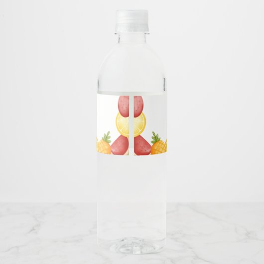 Twee-tti Frutti Fruity Fun Tweede Verjaardagsfeest Waterfles Etiket (Achterkant)