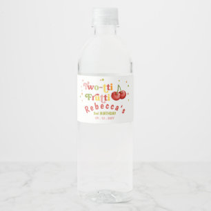 Twee-tti Frutti Fruity Fun Tweede Verjaardagsfeest Waterfles Etiket