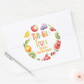Twee-tti frutti meisje 2de verjaardagsfeestje ronde sticker (Envelop)