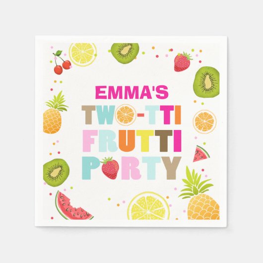 Twee-tti frutti Papier servet Fruit Verjaardag Fru (Voorkant)