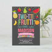 Twee-tti Frutti Party Uitnodiging 2e Verjaardagsfe (Staand voorkant)