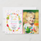 Twee-tti Frutti Party Uitnodiging 2e Verjaardagsfe (Voorkant)