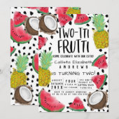 Twee-tti Frutti Schattigee Fruit Waterverf 2e Verj Kaart (Voorkant / Achterkant)