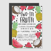 Twee-tti Frutti Schattigee Fruit Waterverf 2e Verj Magnetische Uitnodiging (Voorkant / Achterkant)