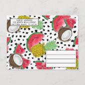 Twee-tti Frutti Schattigee Fruit Waterverf 2e Verj Uitnodiging Briefkaart (Achterkant)