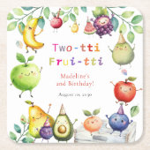 Twee-tti Frutti Schattigee vruchten 2e verjaardags Kartonnen Onderzetters (Voorkant)