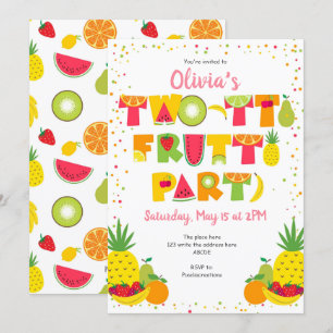 Twee tti Frutti, Tropisch, Fruit, Meisje 2e verjaa Kaart