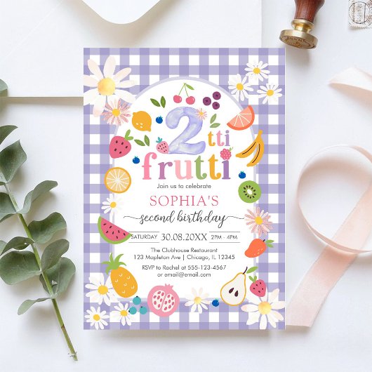 Twee-tti Frutti Twotti Fruit Tropisch 2de Verjaard Kaart