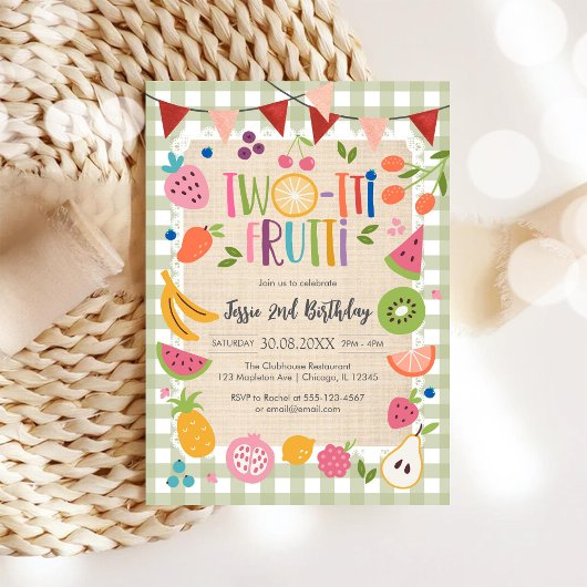Twee-tti Frutti Twotti Fruit Tropisch 2de Verjaard Kaart