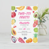 Twee-tti Frutti verjaardagsuitnodiging Kaart (Staand voorkant)