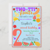 Twee-tti frutti vruchten tweede kinderverjaardag kaart (Voorkant)
